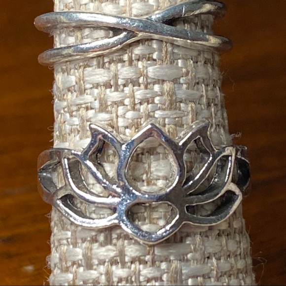 Blue Horizon Set of 7 Silver Knuckle Rings - Picture 4 of 4